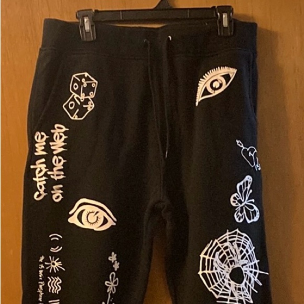 Black, Ninth Hall sweatpants, size large, purchased Zumiez, never worn.